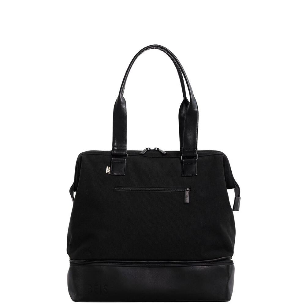 BEIS Black Shoulder Bag with Leather Trim